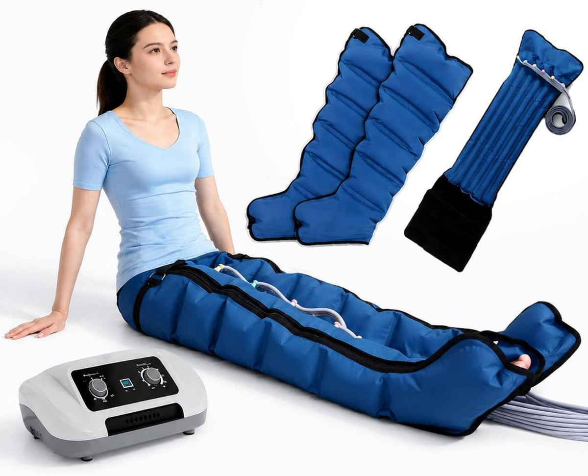 Bottes de pressothérapie – réglable, 8 Chambres, bleu
