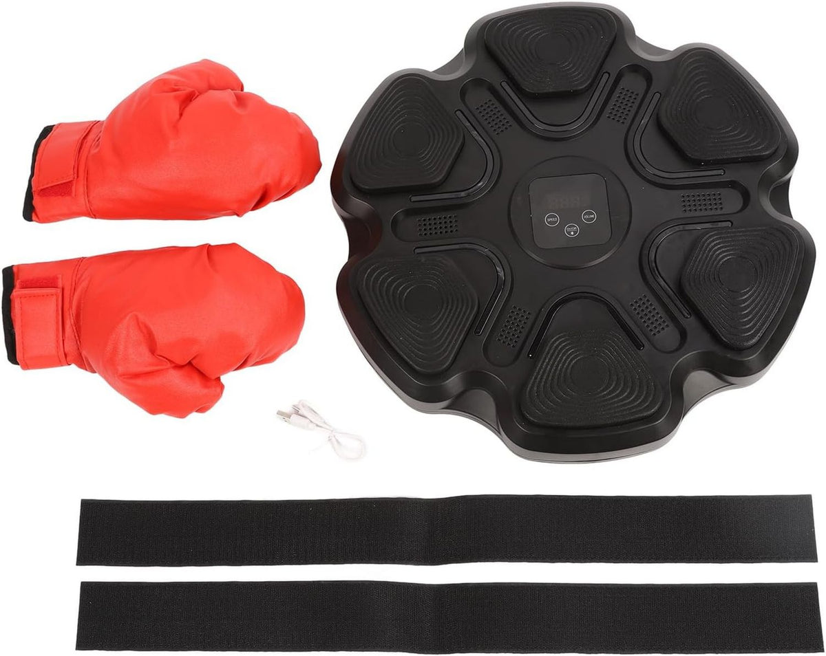 Machine de boxe musicale – montage mural, avec gants de boxe