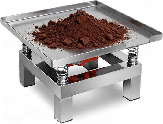 Plateforme vibrante - structure en acier, pivotant, en acier inoxydable, 35 x 35 x 22 cm, 3 mm, 20 kg
