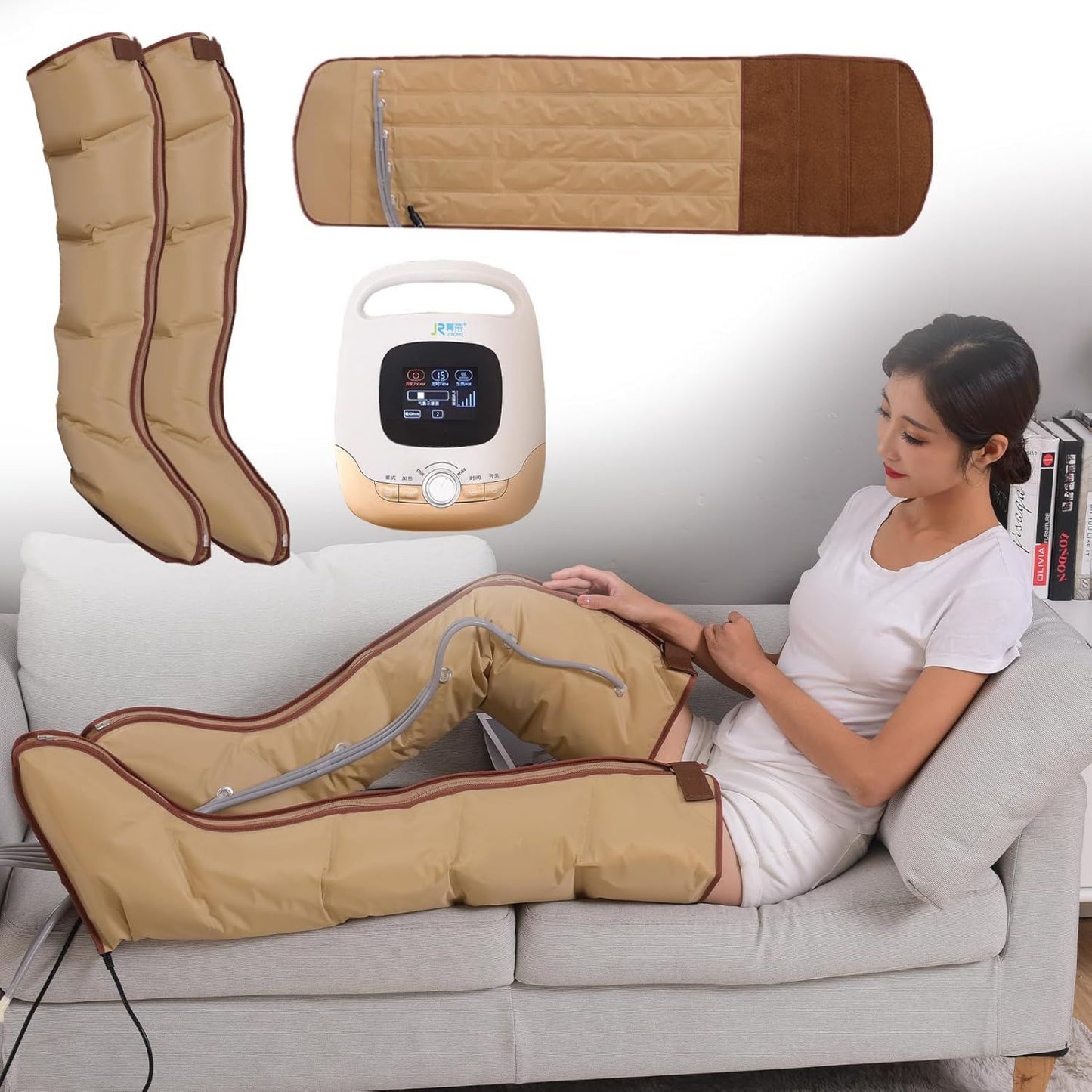 Bottes de pressothérapie – massage par compression d'air, avec chauffage