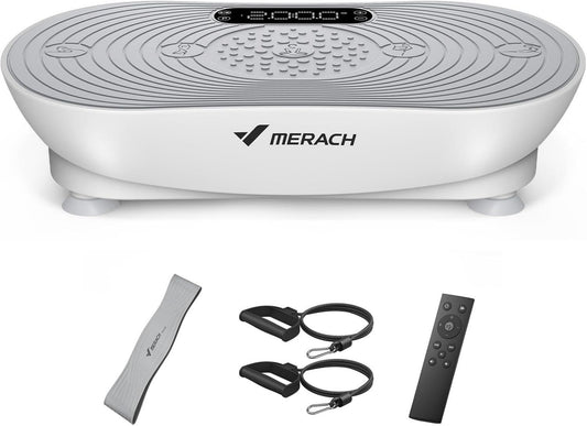 MERACH Plateforme vibrante – connexion Bluetooth, affichage LED, avec écran, écran tactile, 99 Niveau x