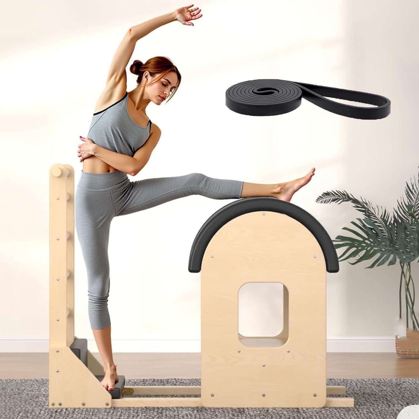 Kit barre Pilates - structure en bois, usage à domicile, noir
