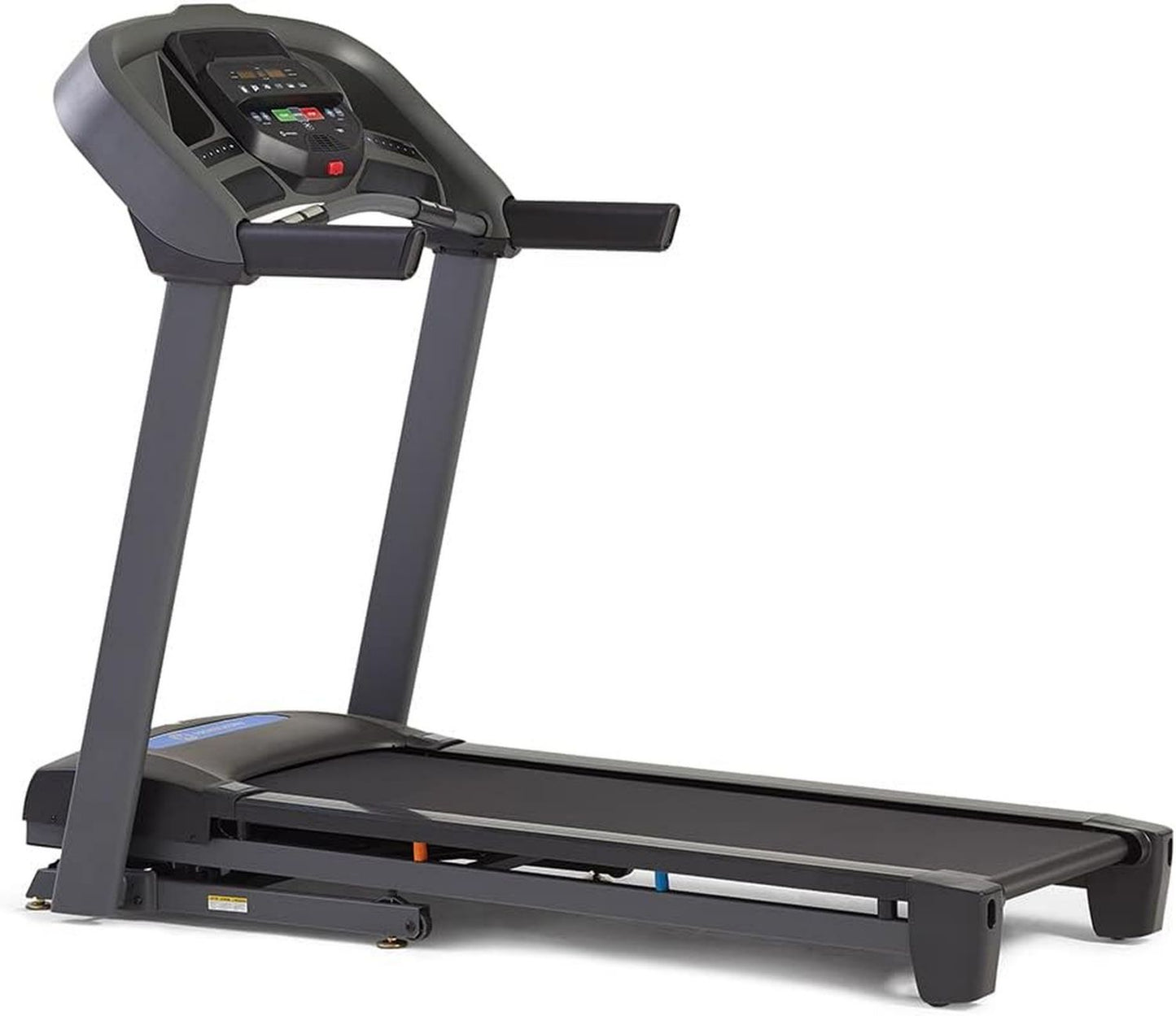 Horizon Fitness T101 Tapis de course – fonctionnement silencieux, inclinaison réglable, pliable, connexion Bluetooth, 140 x 51 cm, 18 km/h, 2.5 HP