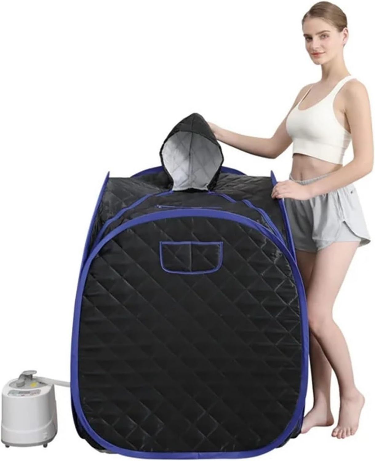 Cabine de sauna infrarouge: format portable, noir