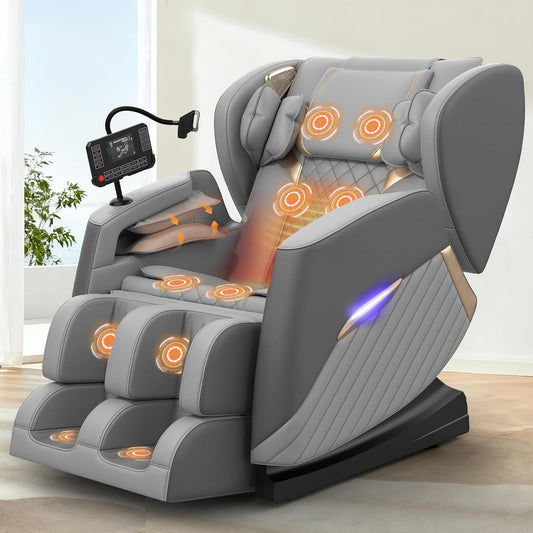 Fauteuil de massage - avec télécommande, connexion Bluetooth, avec chauffage, avec écran, 8 airbags
