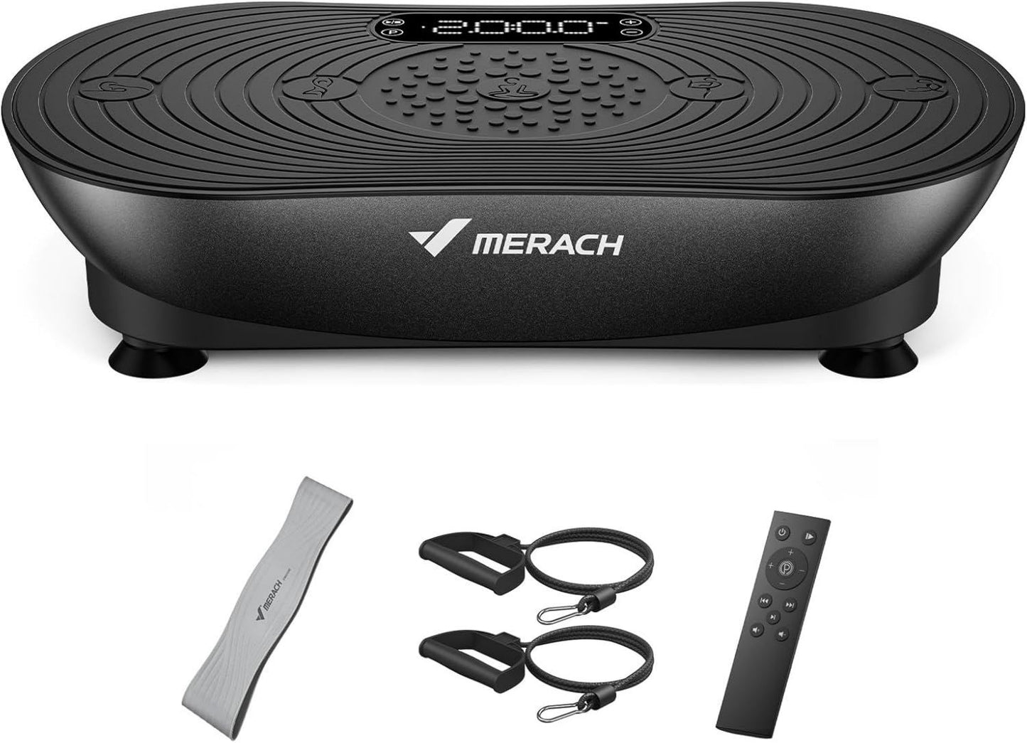 MERACH Plateforme vibrante - connexion Bluetooth, affichage LED, avec écran, écran tactile, 99 Niveau x