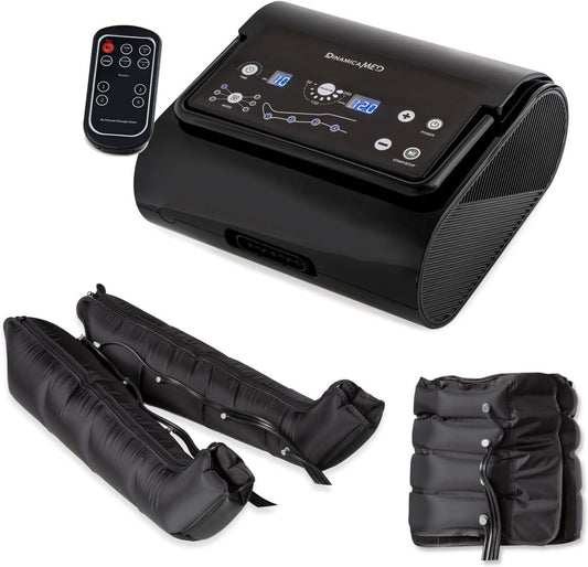 Bottes de pressothérapie: format compact, usage à domicile, 4 chambres, 6 programmes, DinamicaMed