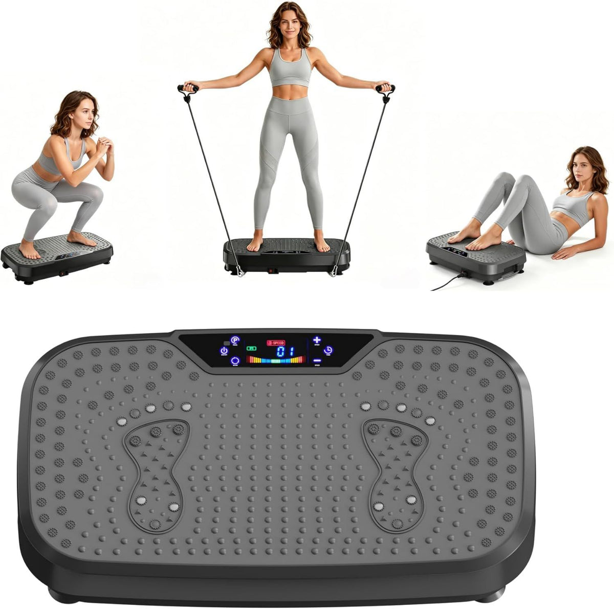 Plateforme vibrante – avec télécommande, avec écran, écran tactile, 200 kg, 120 Vitesses, SANODESK