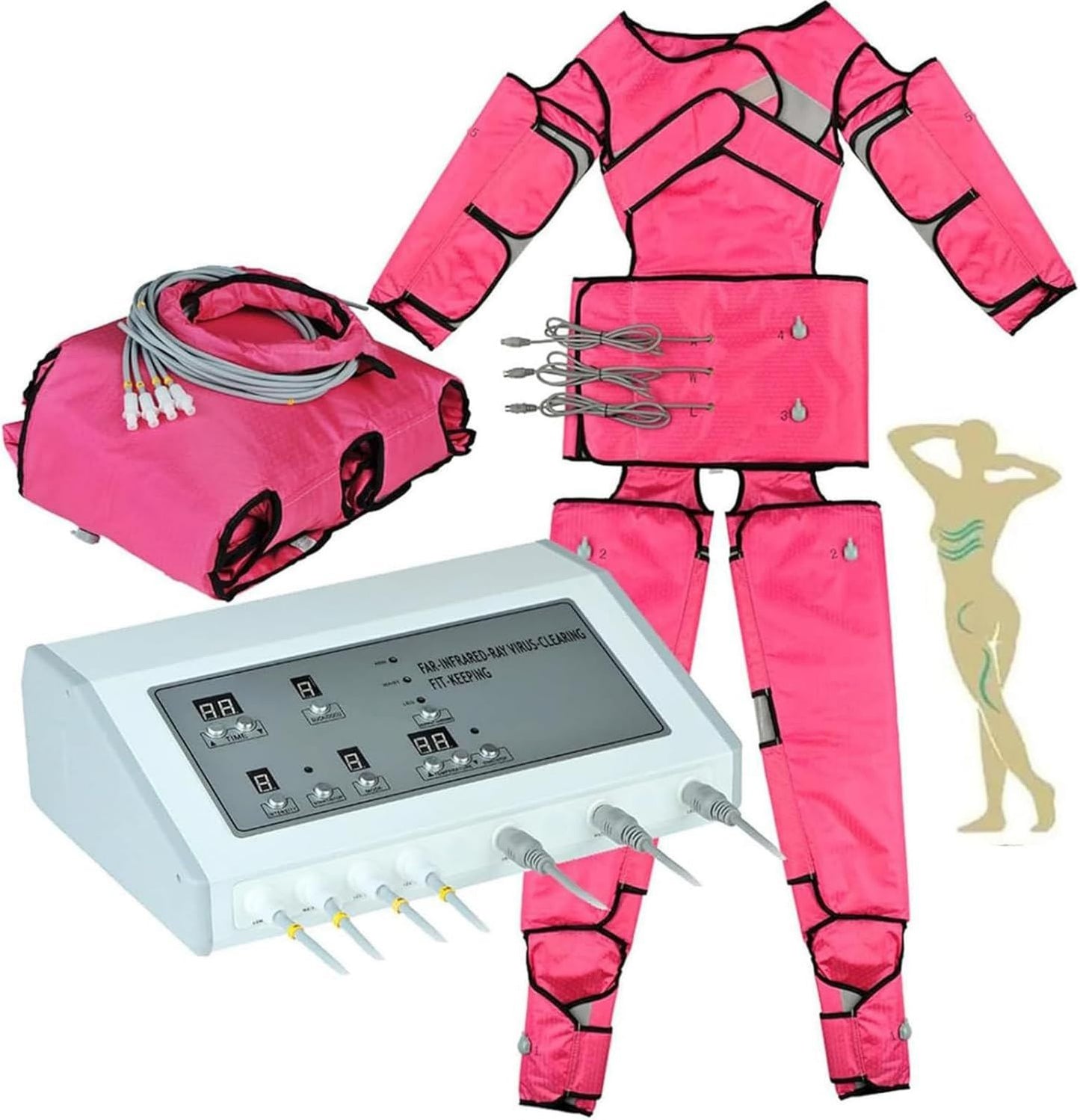 Bottes de pressothérapie – intensité réglable, massage par compression d'air, pivotant, 7 Niveau x