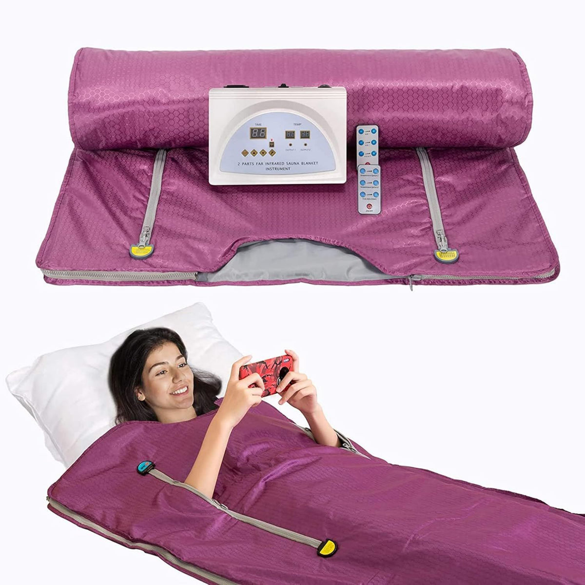 Couverture de sauna infrarouge - avec télécommande, usage à domicile