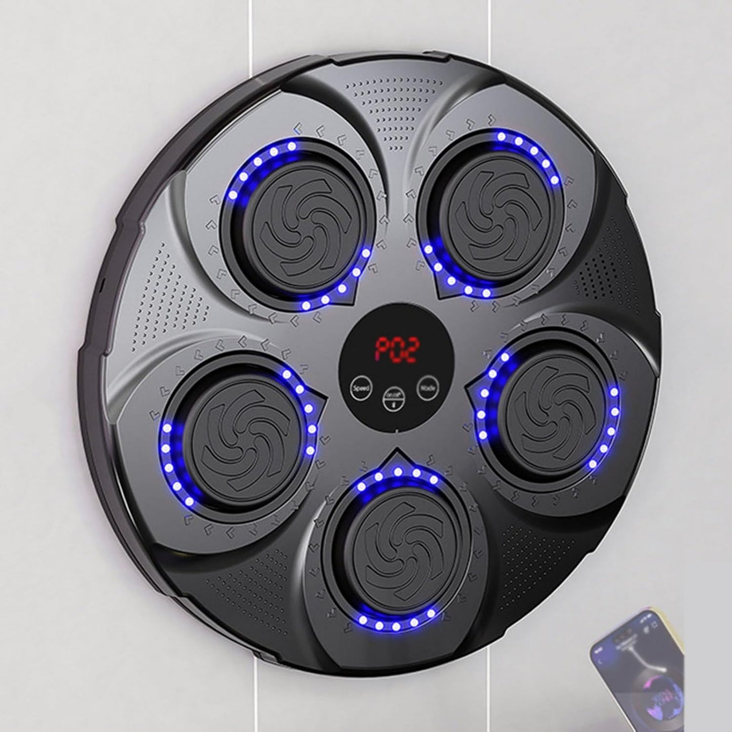 Machine de boxe musicale – montage mural, connexion Bluetooth, usage à domicile, noir