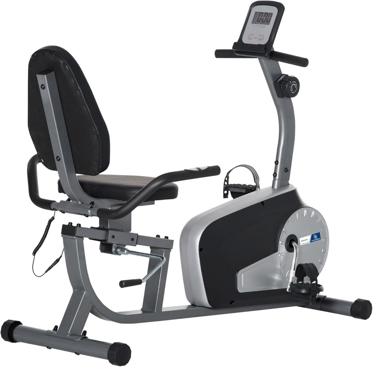 HOMCOM Vélo d'appartement – réglable, avec écran, 8 niveau x