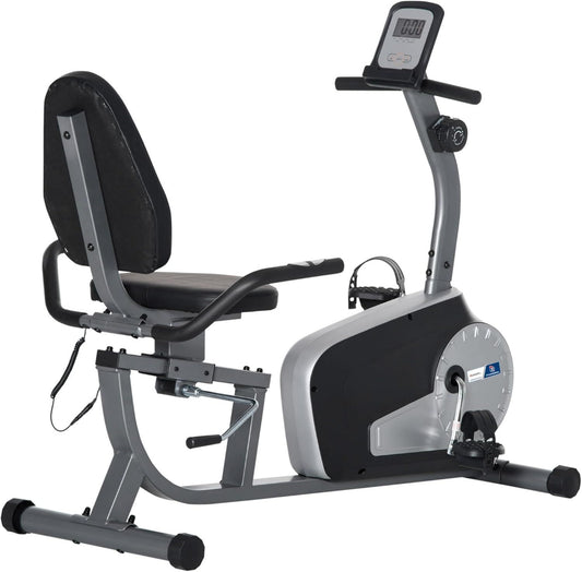 HOMCOM Vélo d'appartement – réglable, avec écran, 8 niveau x
