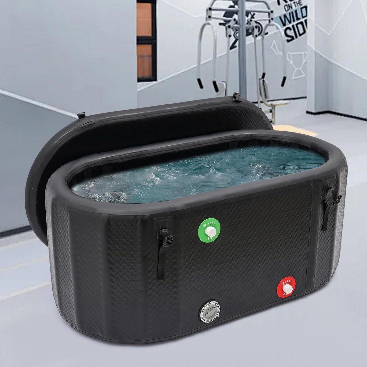 Bain froid: structure gonflable, pliable, usage à domicile, 132 x 70 x 54 cm, 275 l