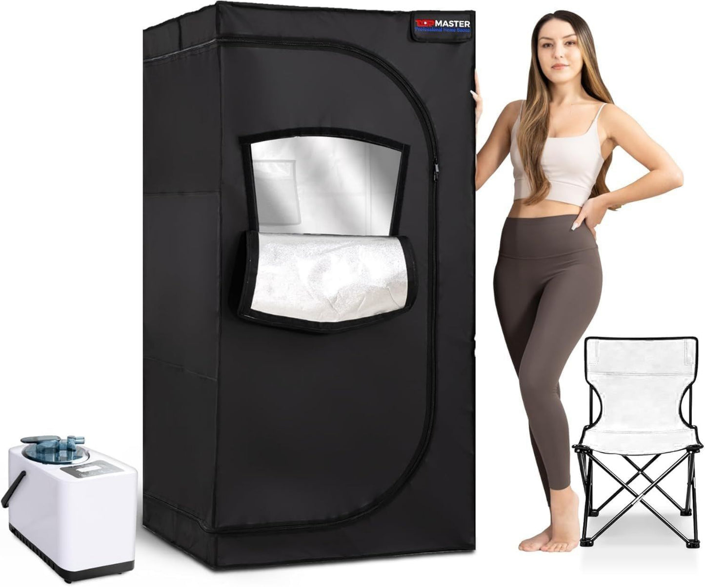 Sauna vapeur portable - format portable, usage à domicile, 1000 W, 9 niveau x, TopMaster