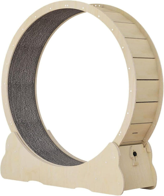 Roue d'exercice pour chat: structure en bois, fonctionnement silencieux