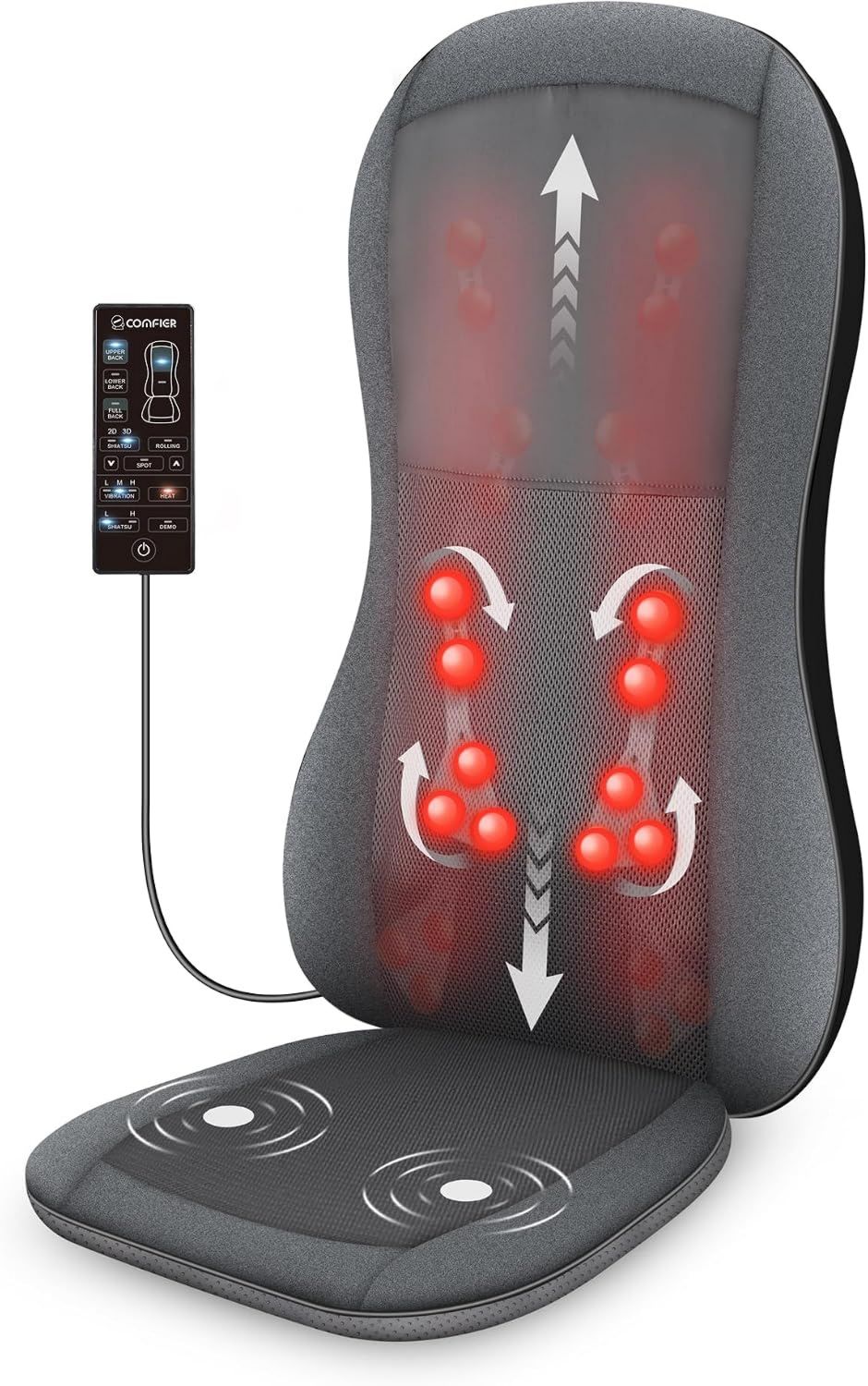 COMFIER Fauteuil de massage – massage Shiatsu, fonction chauffante, technologie 3D/4D