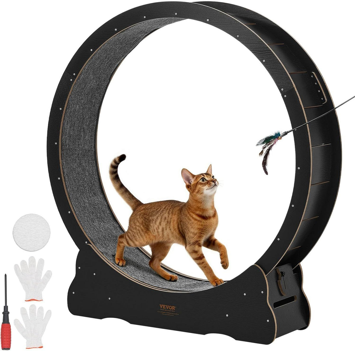 VEVOR Roue d'exercice pour chat – 132 cm, 6 kg, noir